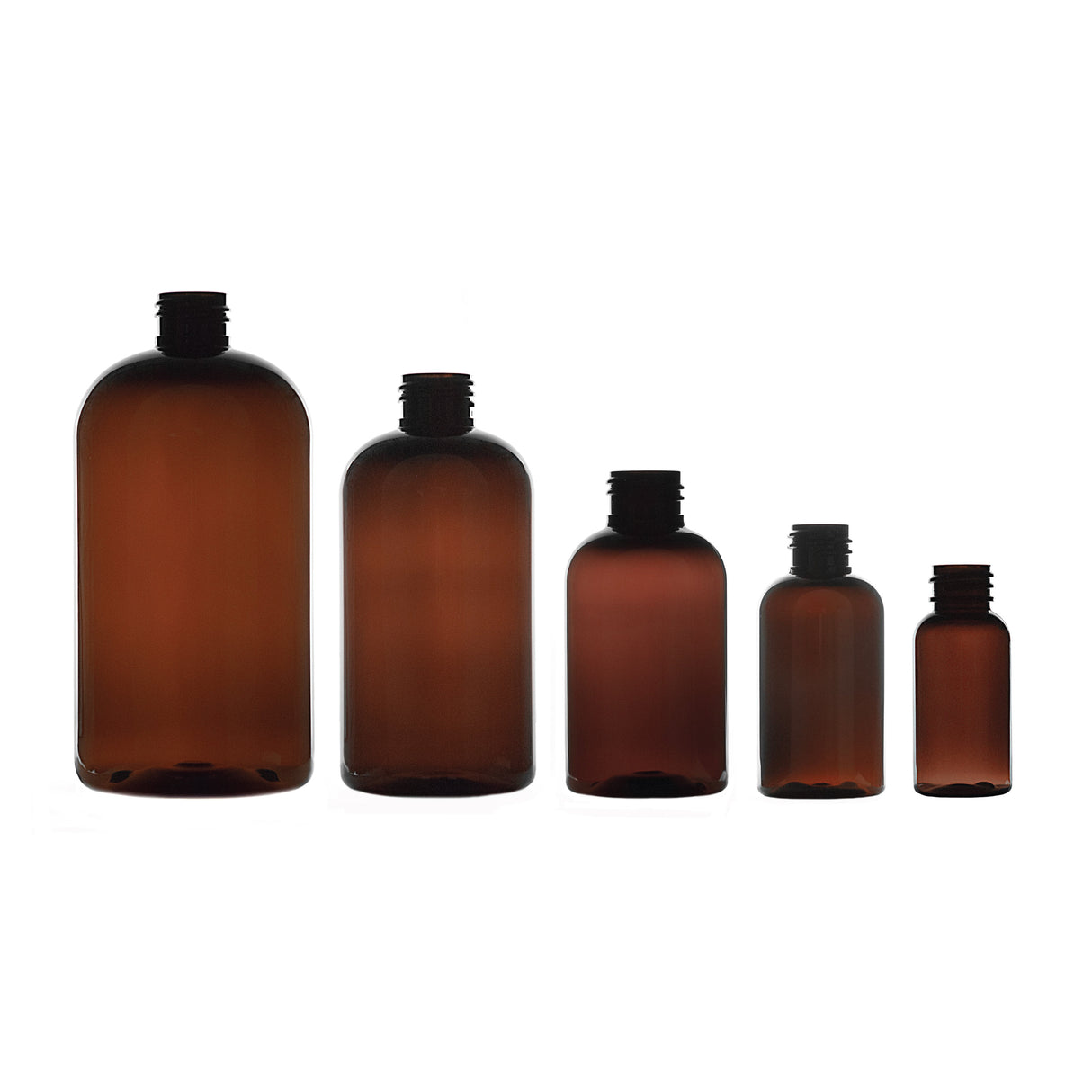 8 oz Boston Round PET Bottles - Amber - Plastic Bottle | General Bottle Supply