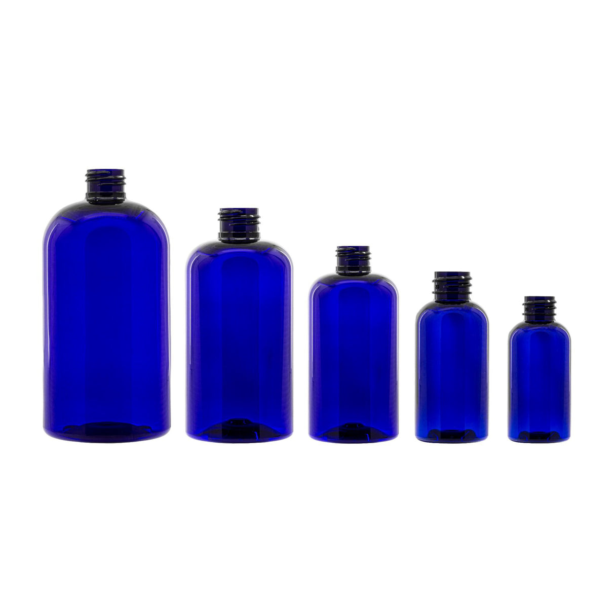 4 oz Boston Round PET Bottles - Blue - Plastic Bottle | General Bottle Supply