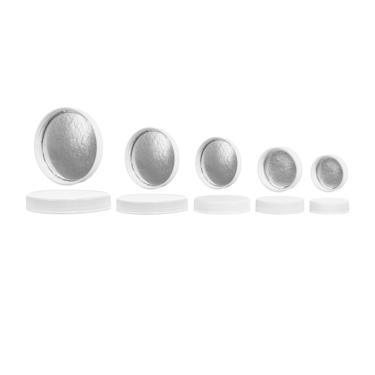 Heat Induction Plastic Bottle Caps - Foil Lined M-1 Liner for HDPE - White (38/400) - Assorted Caps | General Bottle Supply