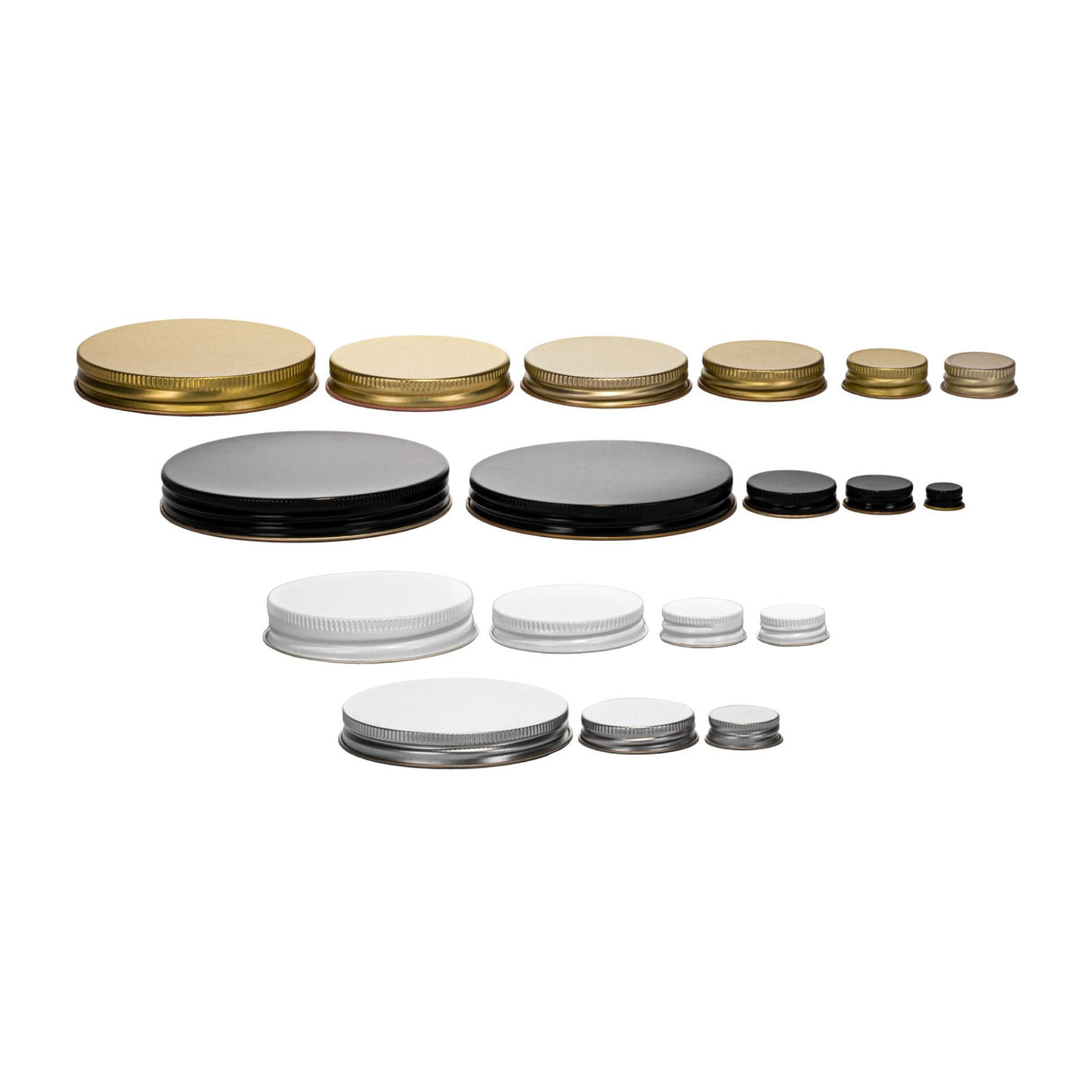 Metal Caps with Plastisol Liner - Continuous Thread - Silver (70/450 G) - Assorted Caps | General Bottle Supply