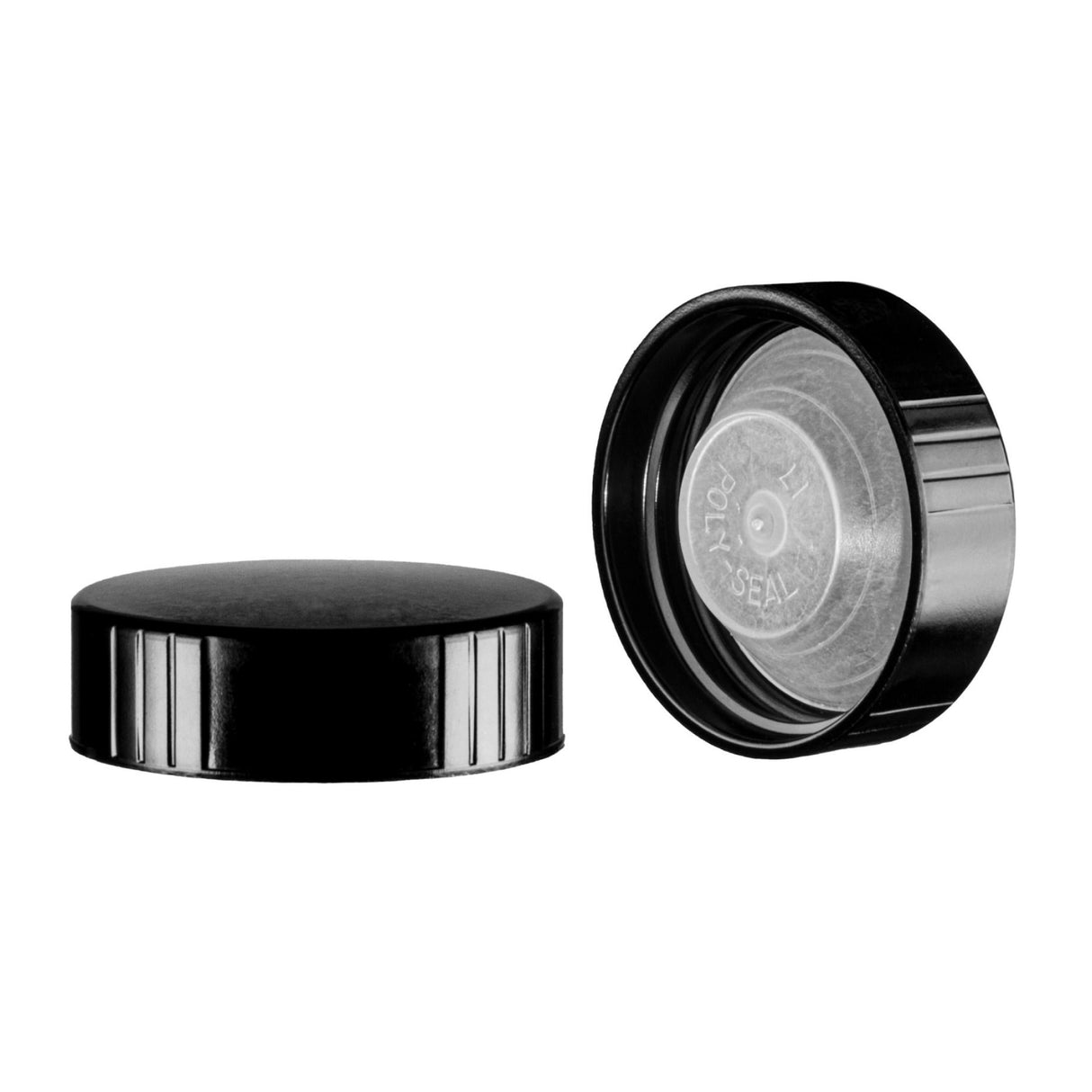 Phenolic Ribbed Caps with Polycone Seal Liner - Black (33/400) - Assorted Caps | General Bottle Supply