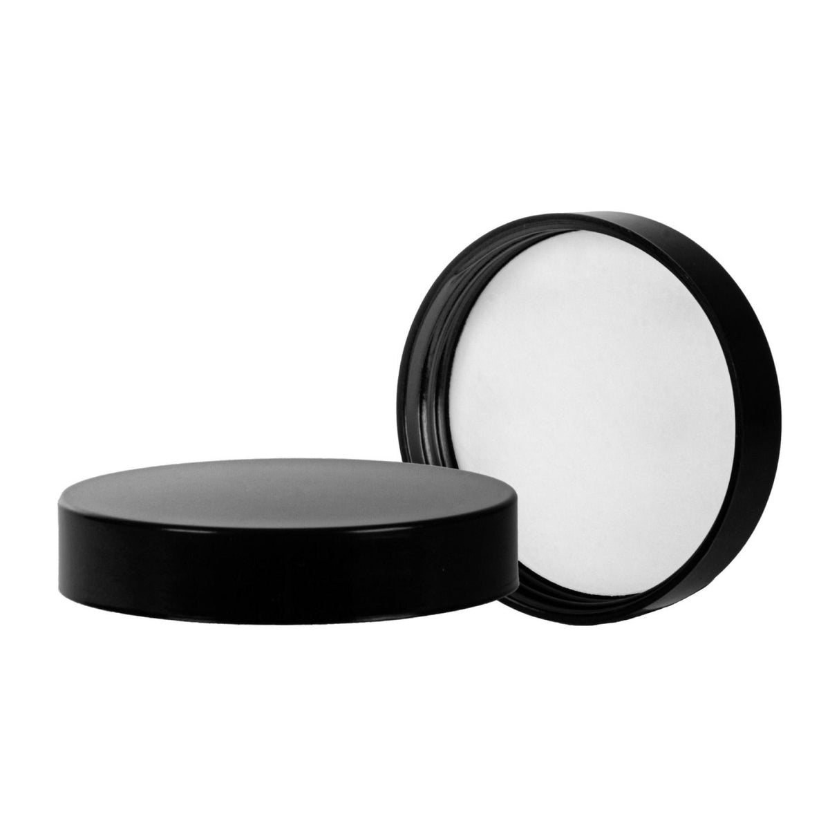 Phenolic Smooth Cap with Paper Vinyl Liner - Black (53/400) - Assorted Caps | General Bottle Supply