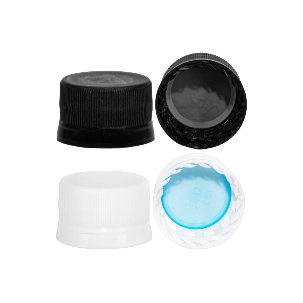 Plastic Tamper Evident Bottle Caps - Black (28mm) - Assorted Caps | General Bottle Supply
