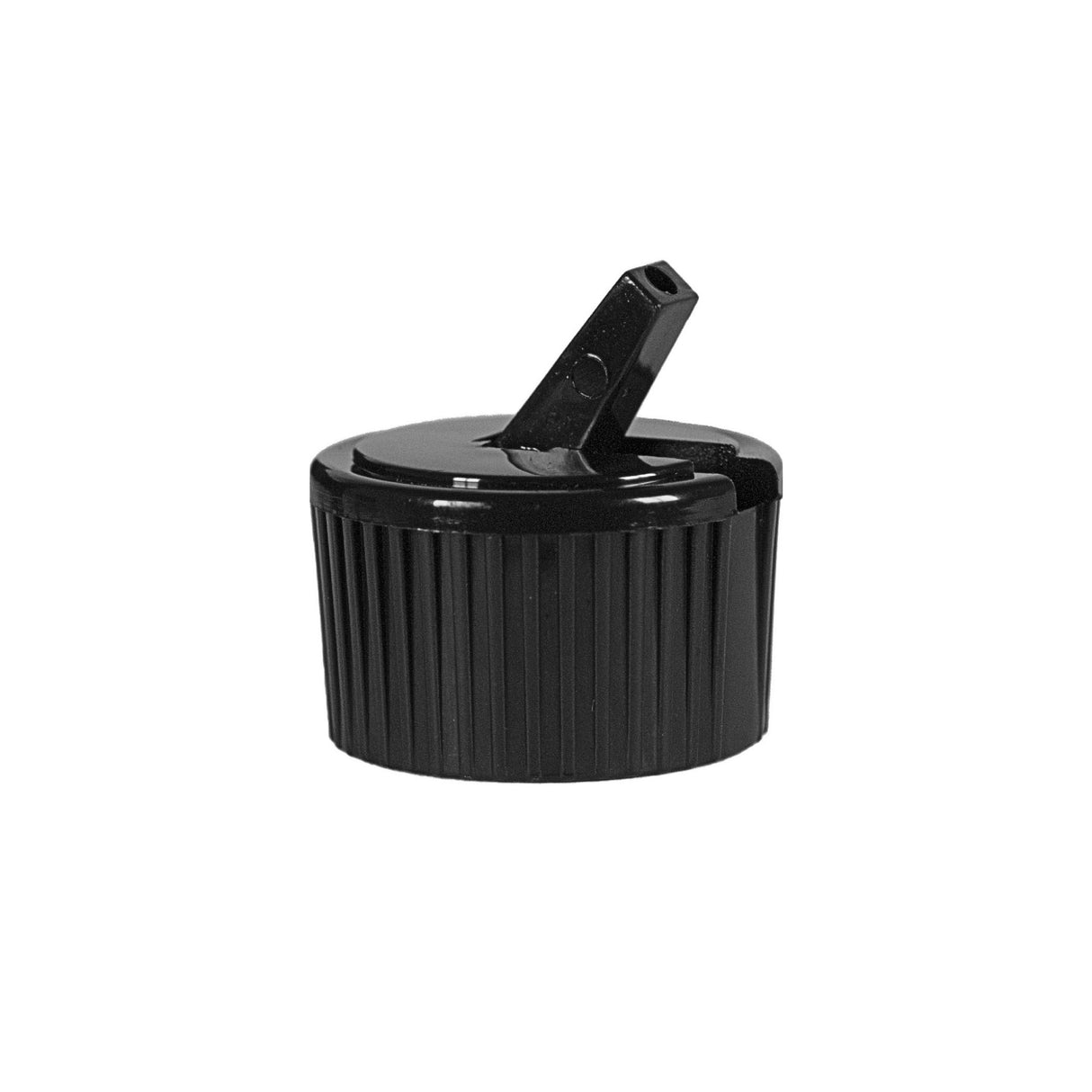 Polytop Ribbed Cap - Black (28/410) - Dispensing Caps | General Bottle Supply