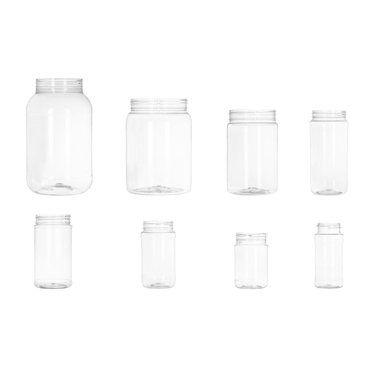 64 oz Round PET Plastic Jars - Clear - Plastic Jar | General Bottle Supply