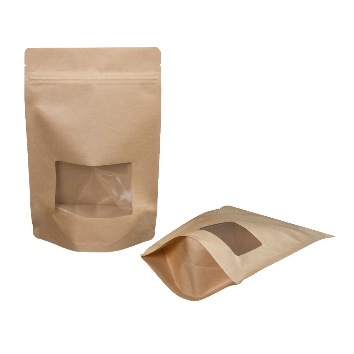 16 oz Stand Up Pouch Flexible Packaging - Natural with Window - Flexible Packaging | General Bottle Supply