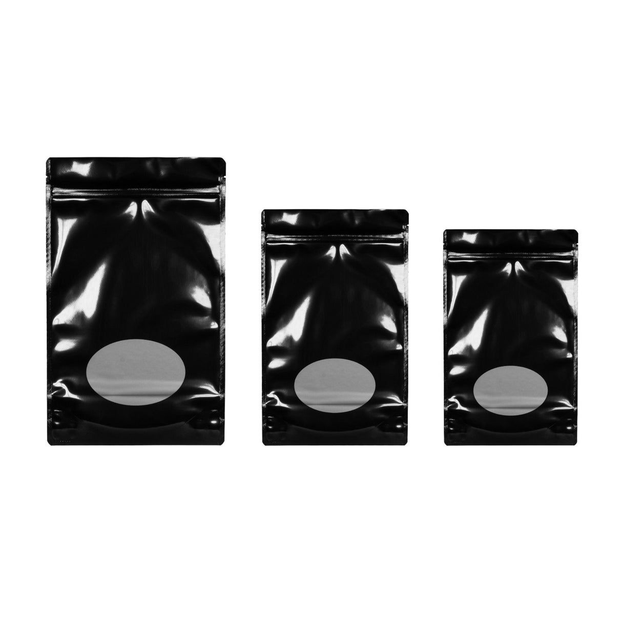 8 oz Stand Up Pouch Flexible Packaging - Poly Black with Window - Flexible Packaging | General Bottle Supply