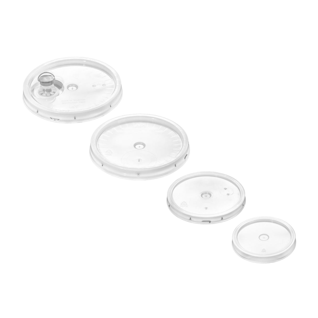 Tear Strip Lids with Poly Pull Spout for 3/4/5 Gallon Pails - White - Lids | General Bottle Supply