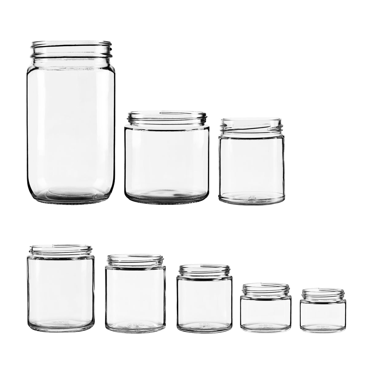 8 oz Straight Sided Glass Jars - Flint - Glass Jar | General Bottle Supply