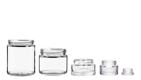 Glass cannabis jars in assorted sizes - wholesale packaging | General Bottle Supply