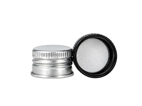 24MM SILVER ALUMINUM CAP WITH FOAM LINER - Assorted Caps | General Bottle Supply