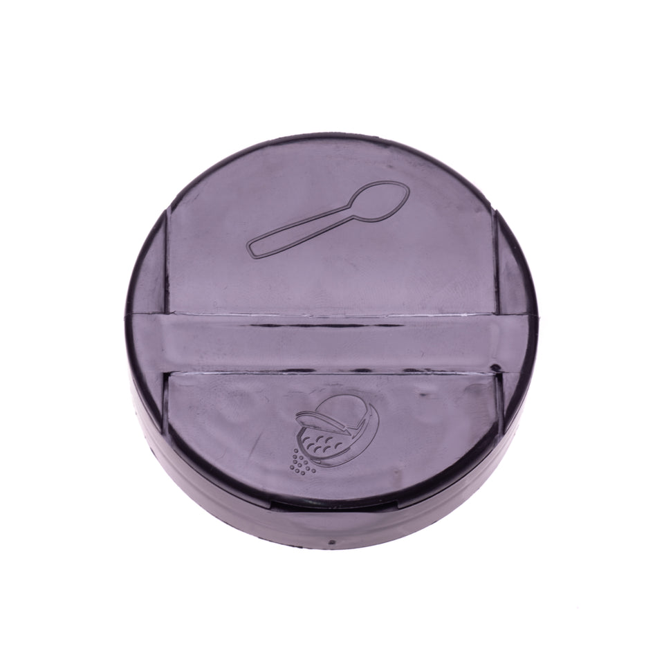 Eco Flap-Rite Flapper Caps with Pressure Sensitive (PS Liner) 0.300 Pour Sifter with 5 Holes - Black 63/485 - Dispensing Caps | General Bottle Supply
