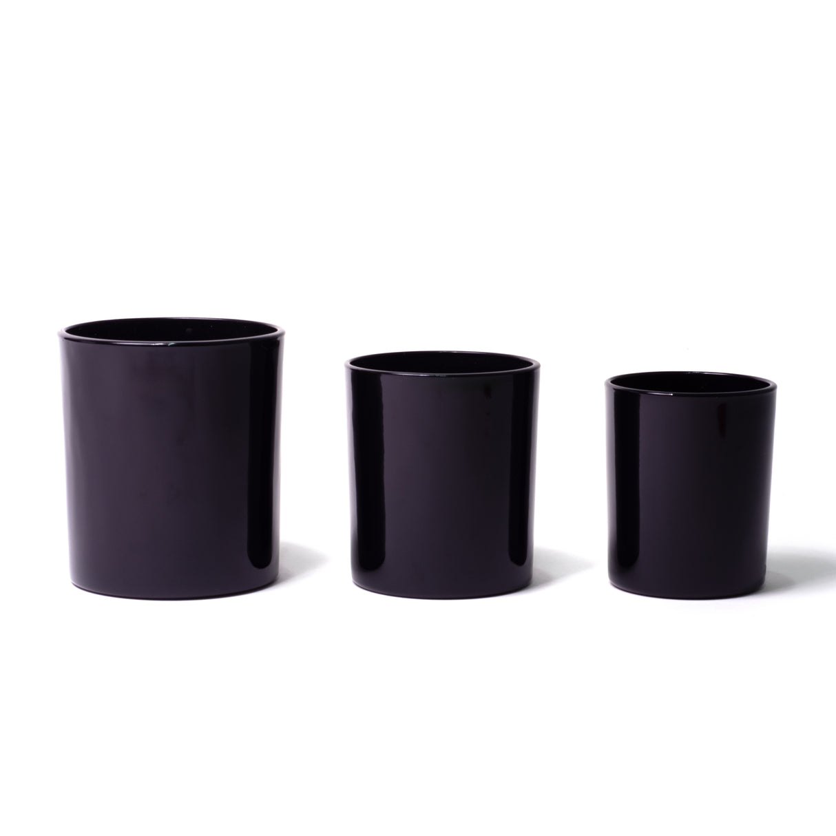 15oz Glass Candle Jar - Black Glossy (External) - Glass Jar | General Bottle Supply