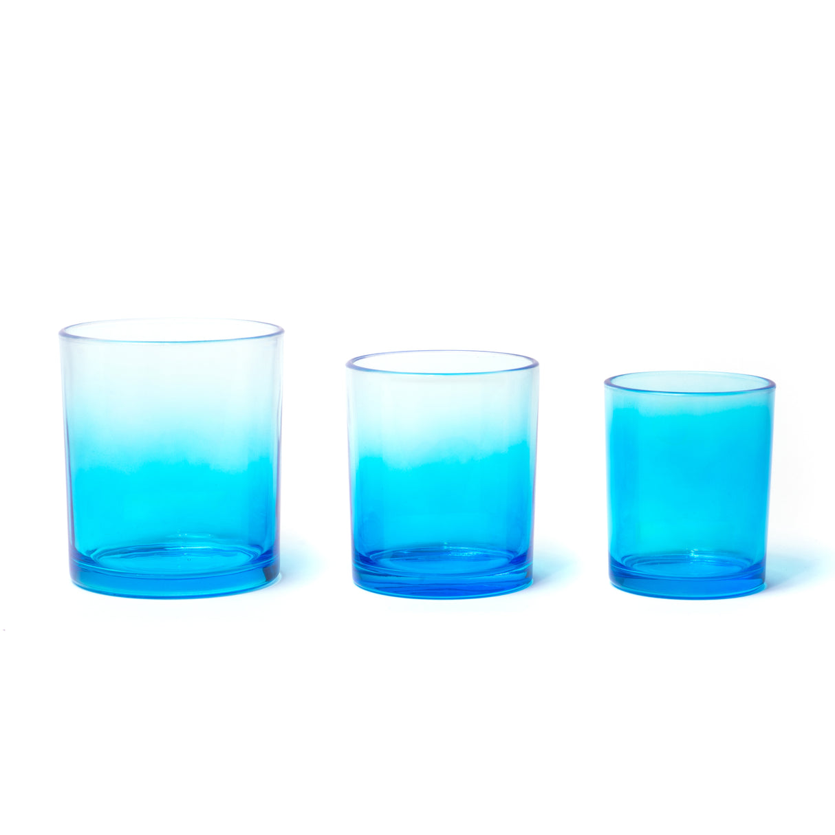 7oz Glass Candle Jar - Blue Gradient - Glass Jar | General Bottle Supply