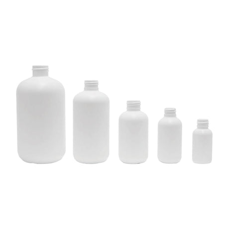 8 oz Boston Round HDPE Bottle - White - Plastic Bottle | General Bottle Supply
