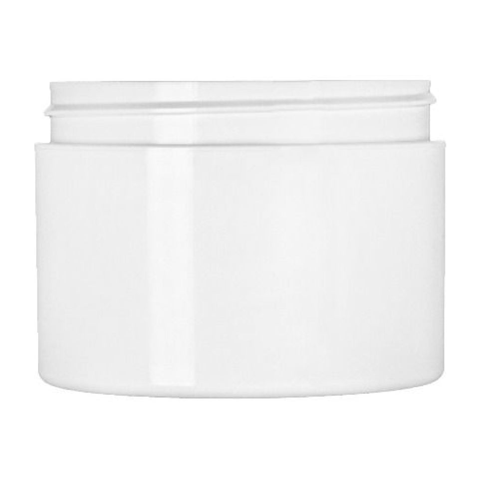 8 oz Double Wall Jar Straight Base - White - Plastic Jar | General Bottle Supply
