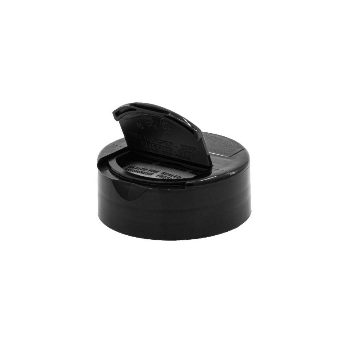Flapper Caps with Pressure Sensitive (PS Liner) .200 Pour - Black (48/485) - Dispensing Caps | General Bottle Supply