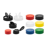 Flapper Caps with Pressure Sensitive (PS Liner) .200 Pour - Black (63/485) - Dispensing Caps | General Bottle Supply