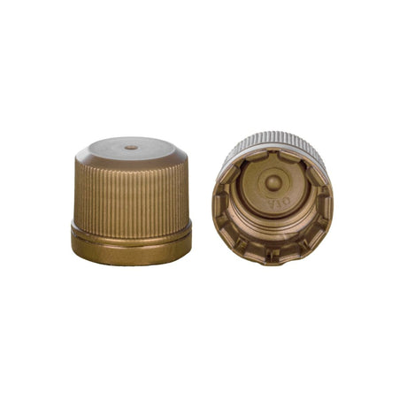 Linerless Tamper Evident Airline Caps - Gold (18mm) - Assorted Caps | General Bottle Supply