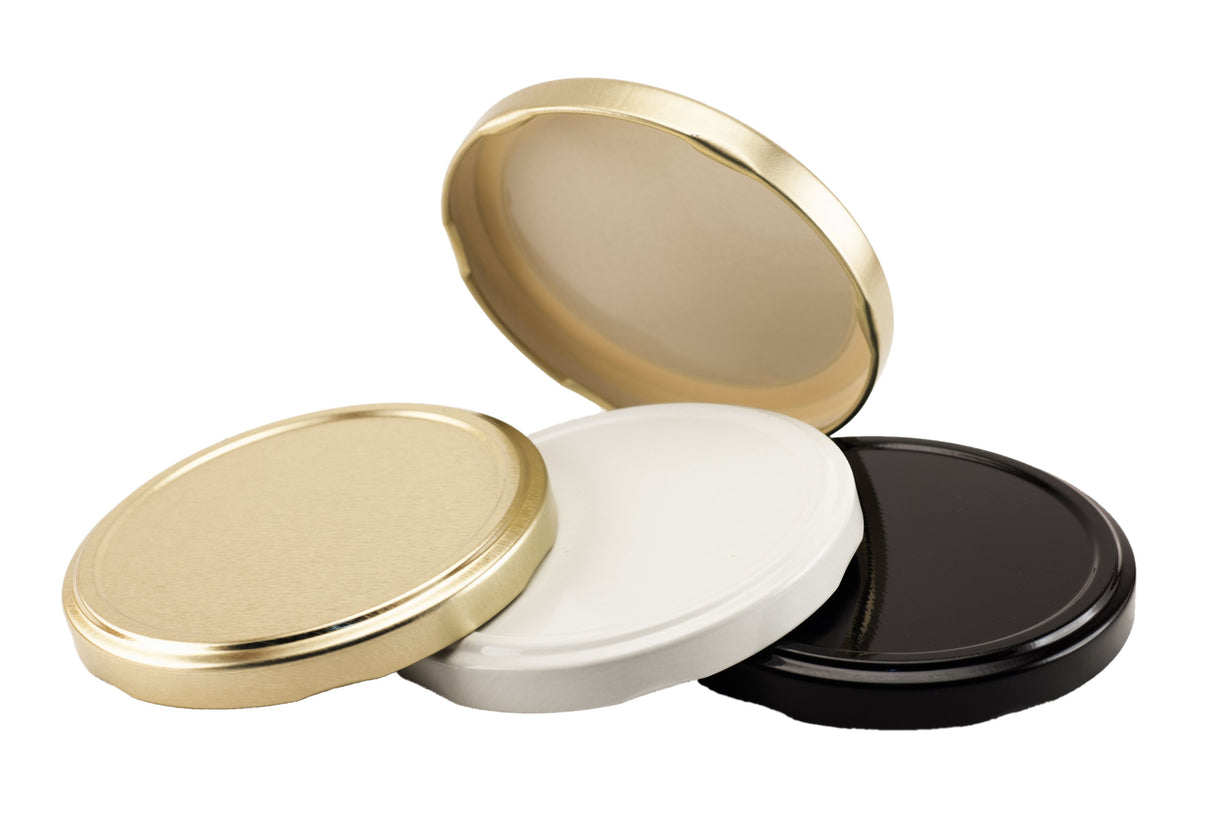 Metal Caps with Plastisol Liner - Lug Twist - Gold (63 Lug) - Assorted Caps | General Bottle Supply