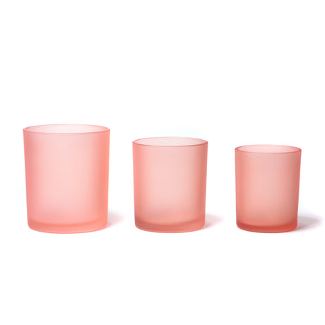 10oz Glass Candle Jar - Peach Frosted - Glass Jar | General Bottle Supply
