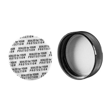 Plastic Ribbed Caps with Pressure Sensitive (PS-Liner) - Black (110/400) - Assorted Caps | General Bottle Supply
