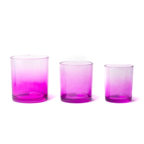 7oz Glass Candle Jar - Purple Gradient (Fuchsia) - Glass Jar | General Bottle Supply