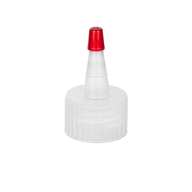 Yorker (Spouted) Caps - No Hole With Red Tip (28/410) - Dispensing Caps | General Bottle Supply