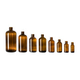 16 oz Boston Round Bottle - Amber - Glass Bottle | General Bottle Supply