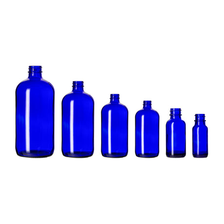 8 oz Boston Round Bottle - Cobalt Blue - Glass Bottle | General Bottle Supply