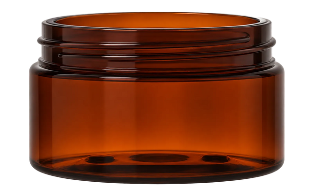 8 oz Wide Mouth PET Jars - Amber (Low Profile) - Plastic Jar | General Bottle