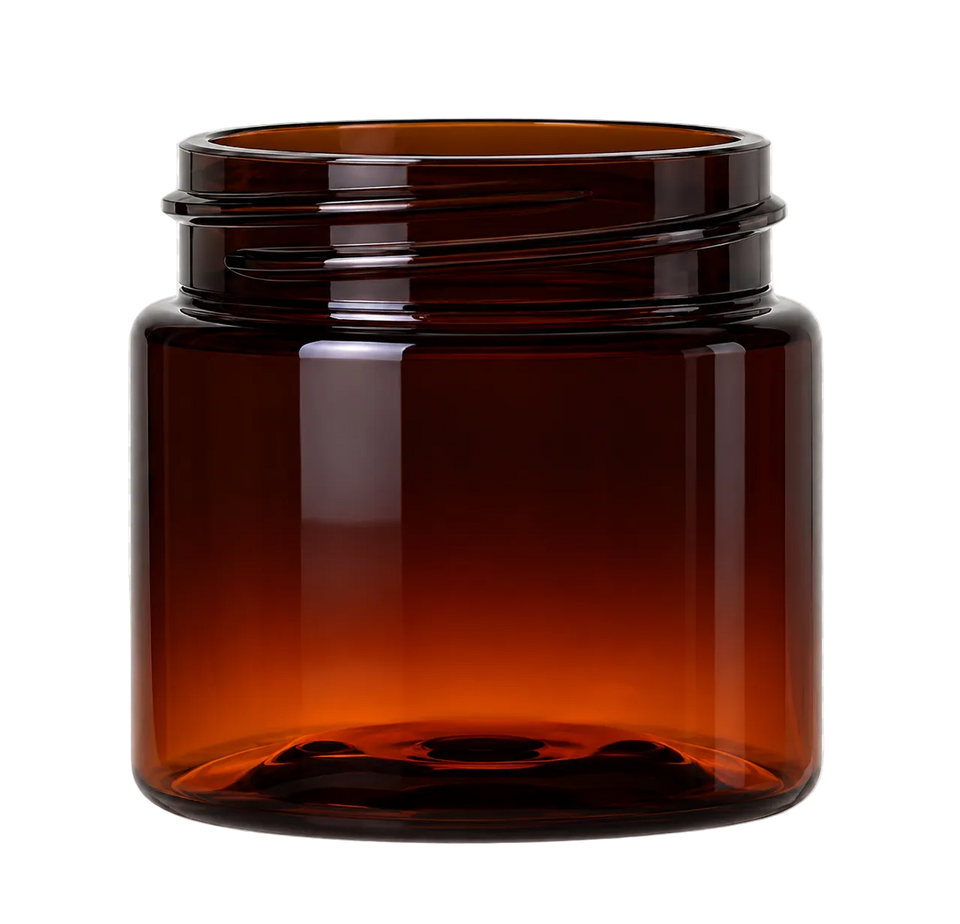 2 oz Wide Mouth PET Jars - Amber - Plastic Jar | General Bottle Supply